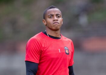 Wilker Fariñez durante el entrenamiento de pretemporada del Caracas