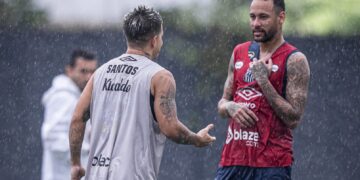 Soteldo y Neymar en el Santos