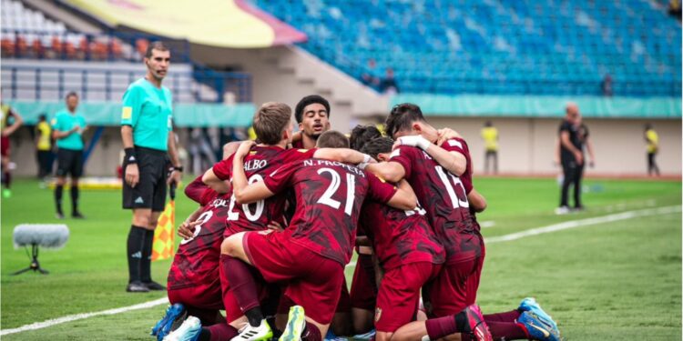 La selección venezolana durante su participación en el Sudamericano U-17, en 2023